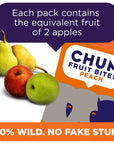 Chum Fruit Bites 100% Real Fruit Snacks | Peach, 72 Pack | Non-GMO, No Added Sugar or Preservatives | Top 12 Allergen and School Friendly, Nut-Free, Gluten-Free, Vegan, Kosher, Paleo