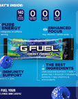 G Fuel FaZe Rug Energy Powder Packets Sugar Free Clean Caffeine Focus Supplement Water Mix Sour Blue Raspberry Flavor Focus Amino Vitamin  Antioxidants Blend  6 Stick Pack 025 oz