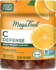 MegaFood C Defense - Vitamin C Gummies- Excellent Source of Vitamin C for Daily Immune Support - Vitamin C Gummies for Adults & Kids - Vegan, Non-GMO, Tangy Citrus - 70 Gummies (35 Servings)