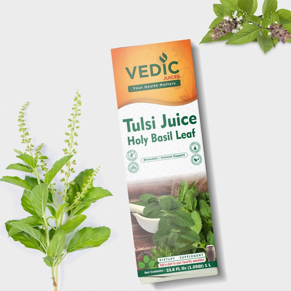 Vedic Juices Tulsi Juice 1 L  Natural Juice for Daily Use  338 Floz