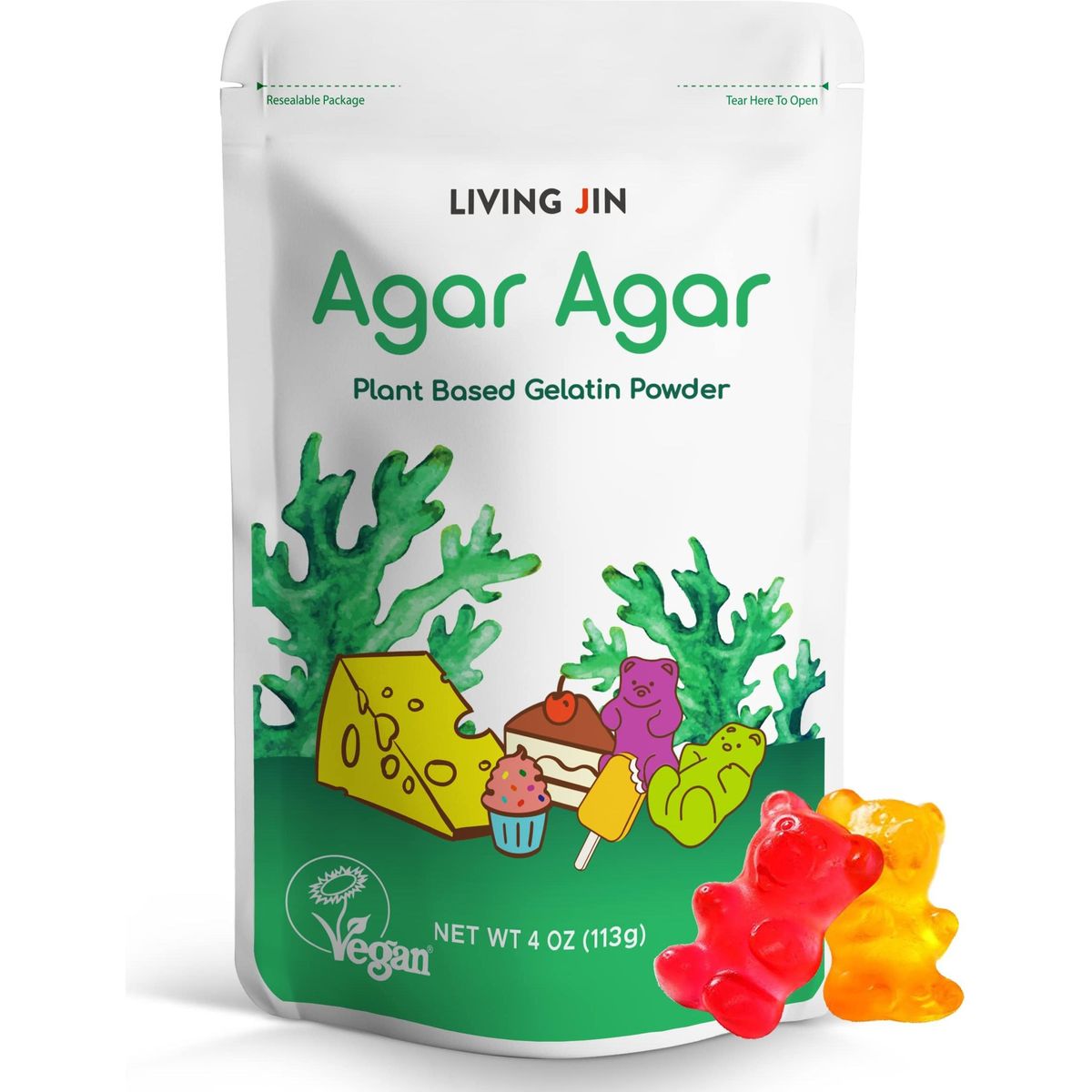 Agar Agar Powder for Vegans, Baking, and Petri Dishes (4oz) - Kate  Naturals. Substitute Unflavored Gelatin Powder & Thickener for Vegan Jello  