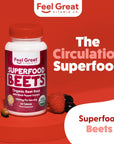 Organic Beet Root Powder Supplements (Tablets) by Feel Great Vitamin Co.| Beets Nitric Oxide Supplement | Red Beet Powder Support Healthy Circulation with Natural Nitrates for Natural Energy*