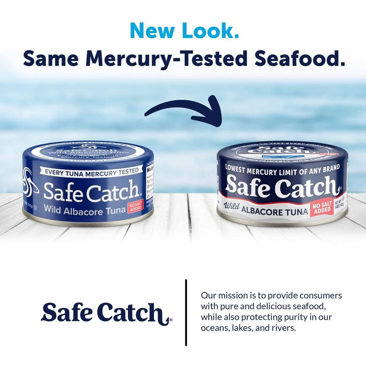 Safe Catch Canned Lowest Mercury Limit Albacore Tuna Fish No Salt Added Wild Caught GlutenFree Kosher Whole30 Approved Keto 5oz Can 12Pack