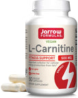 Jarrow Formulas L-Carnitine 500 mg - Important Cofactor for Energy Production (ATP) from Fats - L-Carnitine as L-Carnitine Tartrate - Dietary Supplement - 50 Veggie Capsules