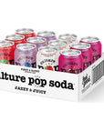 Culture Pop Soda Sparkling Probiotic Drink 45 Calories Per Can Vegan Soda for Gut Health NonGMO GF No Added Sugar 12 Pack 12 Fl Oz Cans Jazzy  Juicy Variety Pack  New