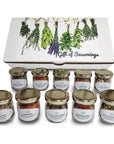 C&J Farms Texas Gourmet Artisan Seasonings Gift of Seasonings Gift Set- 10 Pc. Variety Sampler Box- Natural Herbs, Spices, and Salts for Kitchen Rack