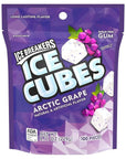 ICE BREAKERS Ice Cubes Arctic Grape Sugar Free Chewing Gum Pouch, 8.11 Oz (100 Pieces)