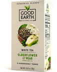 Good Earth Sensorial Blend All Natural Elderflower  Pear White Tea 15 Count Tea Bags Pack of 5