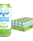 C2O The Orginal Coconut Water with Pulp PlantBased Hydration Non GMO Essential Electrolytes 105 FL OZ 3 Packs of 8 24 Cans Total