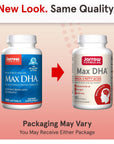 Jarrow Formulas MaxDHA - 180 Softgels - High Purity Fish Oil - Supplement Supports Brain & Eye Health - Concentrated in Omega-3 Fatty Acids & Enriched in DHA - 90 Servings