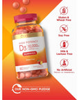 Carlyle Vitamin D3 Gummies | 10,000 iu | 180 Count | Vegetarian, Non-GMO, and Gluten Free Formula | High Potency Vitamin D Supplement | Natural Peach Flavored Gummies