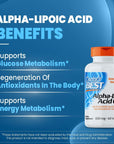 Doctor's Best Alpha-Lipoic Acid 600, Helps Support Glucose Metabolism and Regenerate Antioxidants* Non-GMO, Gluten Free, Vegan, Soy Free, 60 Veggie Caps