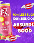 PLEZi FiZZ Carbonated Juice Drink  with Real Fruit Juice  70 Less Sugar  Plus Vitamin C and Fiber  LowSugar Bubbly Beverages for Kids  Great Soda Replacement  Strawberry Lemonade 84 fl oz