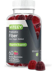 Viteey Fiber Prebiotic [Zero Sugar Added] Gummies - Digestive Heath Regularity Support, Natural Weight Support, Vegan Dietary Supplement, Good for Adults Teens & Kids - Fruit Flavored Pectin Gummy