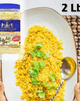 Golden Saffron Yellow Rice  Delicious Taste Low Fat GMO Free Easy Cook Low Fat Long Grain Rice  32OZ 2LBS