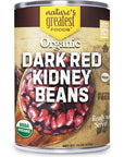 Organic Canned Red Kidney Beans  12Pack 15 Ounce  Ready To Serve  Gluten Free GMOFree Kosher  Natures Greatest Foods