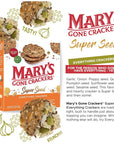 Marys Gone Crackers Super Seed Crackers Organic Plant Based Protein Gluten Free Everything 55 Ounce Pack of 1