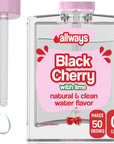 Allways Drops Liquid Water Enhancer Drink Mix Natural Flavor Drops Sugar Free Stevia Free Sucralose Free Dye Free Makes 50 Drinks Black Cherry