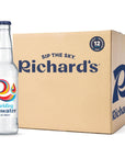 Richards Rainwater Sparkling Water Long Lasting Bubbles Renewable Refreshing Carbonated Rain Water 12 fl oz Glass Water Bottles 12Pack in ShipSafe Packaging