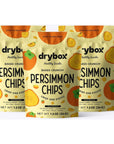 Drybox Dried Persimmons, Persimmon Chips Sliced No Sugar Added Fruit Snacks, Exotic Fruit Non-GMO | Unpeeled, with the Rind | Keto and Paleo Snack Naturally Sweet 1.2 oz per pack,  3 Pack