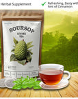 Soursop Tea Leaves bags  Pure Graviola Leaf Peppermint Chamomile  Cinnamon  All natural Dyefree bag  Herbal Tea for Health Refreshing Brew Zesty Taste  30 tea bags