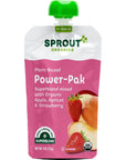 Sprout Organic Baby Food, Stage 4 Toddler Pouches, Apple Apricot & Strawberry Power Pak, 4 Oz, Pack of 12