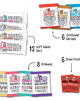 Zee Zees Starter Variety Snack Pack - Soft Baked Bars, Sunflower Kernels, Grahamz & Dried Fruit, Nut Free, 32 Count