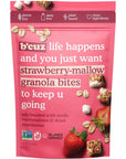 B'cuz Granola Bites 4-Bag Gluten Free Healthy Snacks for adults, Healthy Granola Gluten Free Snack - Kosher Snacks for Kids, Vegan Snack - 3 oz Strawberry-Mallow (Pack of 4)