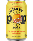 Culture Pop Soda Sparkling Probiotic  40 Calories per can Vegan NonGMO  Variety Sampler Pack  12 Fl Oz Cans Pack of 7