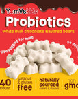 YumVs Chewable Probiotic for Kids, White Chocolate Flavored; Daily Dietary Supplement with Prebiotic Fiber, Kosher, Halal, Gluten Free (40 Count, 2-Pack)