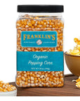 Franklin’s Gourmet Popcorn Certified USDA Organic Unpopped Popcorn Kernels - 28oz. Tub