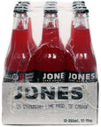 Jones Soda Co Strawberry Lime Soda Flavor  100 Cane Sugar Soda  Craft Soda Pop  Soda Soft Drinks  12 Oz Glass Bottle Soda  12 Pack Soda