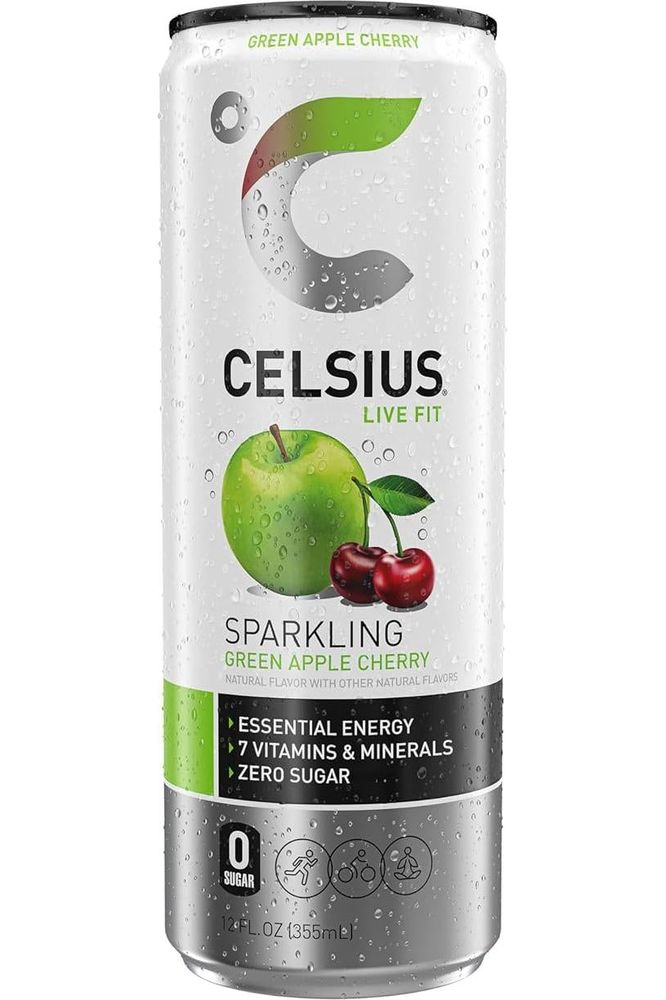 CELSIUS Sparkling Green Apple Cherry - 12 Fl Oz (Pack of 12)