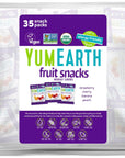 YumEarth Organic Fruit Snacks - Fruit Gummies Snack Packs, Gluten Free Snacks for Kids - Allergy Friendly, Non-GMO, Vegan, No Artificial Flavors or Dyes - 0.7 oz. (Pack of 35)