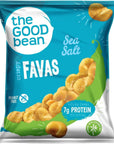 The Good Bean Crispy Favas - Sea Salt - (50 Pack) 1 oz Bag - Fava Beans - Vegan Snack with Good Source of Plant Protein and Fiber