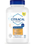 Citracal Slow Release 1200, 1200 mg Calcium Citrate and Calcium Carbonate Blend with 1000 IU Vitamin D3, Bone Health Supplement for Adults, Once Daily Caplets, 185 Count