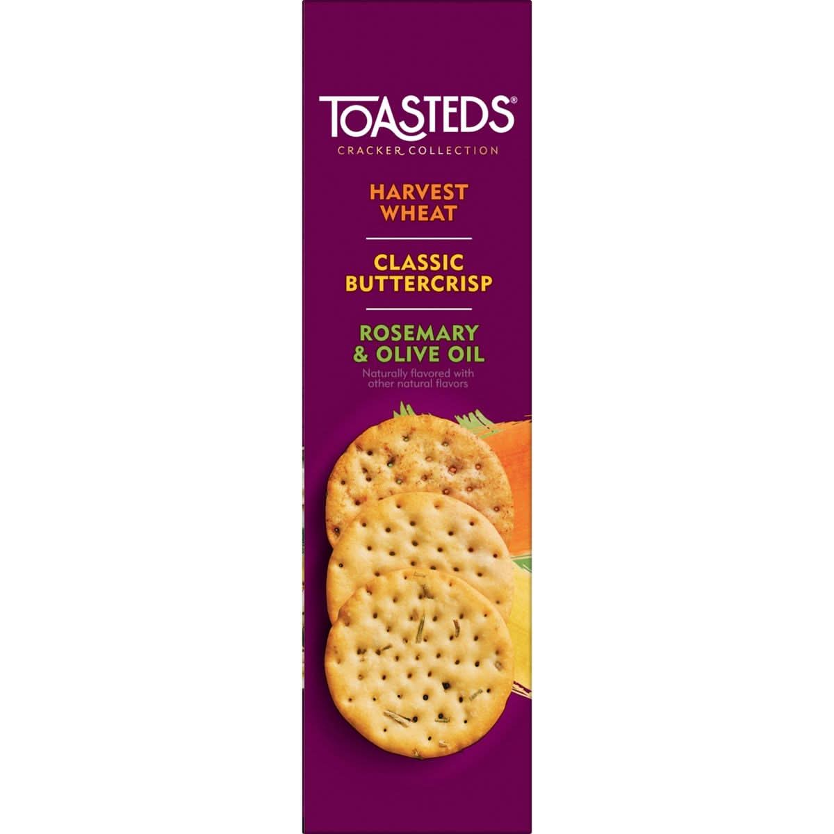 Toasteds Crackers Party Snacks Artisan Collection Variety Pack 12oz Box 1 Box