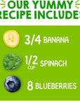 Happy Tot Organics Super Bellies Stage 4, Organics Bananas, Spinach & Blueberries, 4 Ounce Pouch, 16 Count