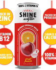 ShineWater Vitamin D Hydration Electrolyte Drink Fruit Punch 12 Pack Sugar Free Naturally Flavored Water Magnesium Zinc Vitamin B12 Folic Acid Plant Based Antioxidants Low Calorie