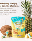 Prince of Peace Pineapple Coconut Ginger Chews  Candied Ginger  4 oz bag  Candy Pack  Natural Candy  Healthy Snack  Vegan and GlutenFree