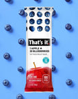 That's it. Apple + Blueberry 100% Natural Real Fruit Bar, Best High Fiber Vegan, Gluten Free Healthy Snack, Paleo for Children & Adults, Non GMO No Sugar Added, No Preservatives Energy Food (12 Pack)