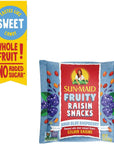 Sun-Maid • Blue Raspberry Fruity Raisins Snacks, 0.7 Ounce Box (21 Total), Dried Fruit, 0g Added Sugar, Non-GMO, Ideal Lunch Box Snack