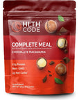 HLTH Code Complete Meal Replacement Shake  Healthiest Meal Replacement  Healthiest You  Keto Friendly  High Protein  Low Carb  Collagen  Gluten Free  Chocolate Macadamia 15 servings