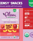 Plum Organics | Teensy Fruit Snacks | Organic Toddler & Kids Snacks | Peach | 0.35 Ounce Snack (40 Total) Packaging May Vary