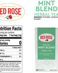 Red Rose Mint Blend Herbal Tea Naturally Flavored Refreshing Mint Herbal Tea Bursting with Delicious Flavor Beverage with 20 Individually Wrapped Tea Bags Per Box Pack of 6 Caffeine Free Brew Hot