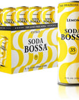 Soda Bossa Sparkling Healthy Soda Lemon Flavor LowCalorie Gluten Free  NonGMO GuiltFree  Hydrating Sparkling Soda Drink  Natural Soda  Craft Soda 812 FL OZ CansBox Pack of 1 Box