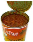 Fresh beef filling is used to make Yoders Real Canned Taco Beef which is fully cooked and ready to eat Each 28ounce can is designed for longterm storage 01 Can