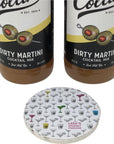 Collins Dirty Martini Cocktail Mix 2 Pack 32 fl oz  950Ml each bundled with complimentary 4count Coasters