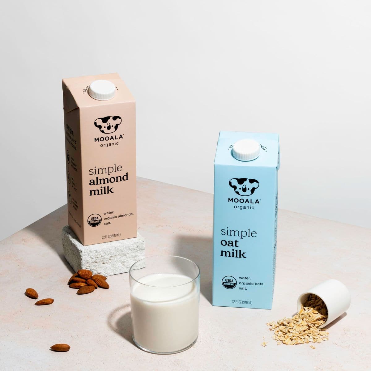 Mooala Organic Simple Oat Milk 32oz  3 Ingredient Shelf Stable No Gums No Oils No Fillers NonGMO No Additives Dairy Free Plant Based Milk 6 pack