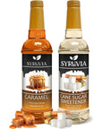 Syruvia Coffee Syrup Variety Pack  Caramel  Cane Sugar Sweetener GlutenFree Kosher 254 fl oz Bottles  Enhance Your Coffee Experience with Premium Flavoring Syrups